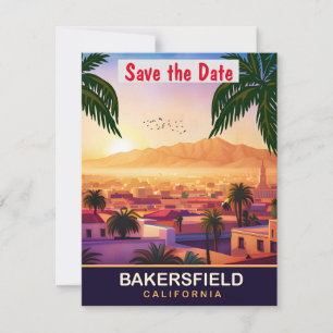 Reserve A Data Bakersfield, Califórnia, Viagem Postcard,