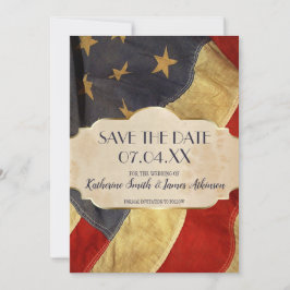 Reserve A Data Bandeira Vintage Patriótica do Casamento Militar