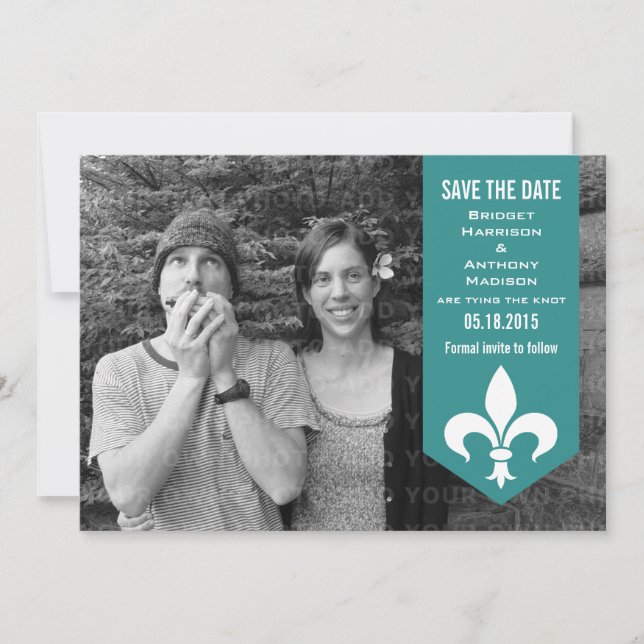 Reserve A Data Banner Aqua Chic Flourish Salvar Data Convidar (Frente)