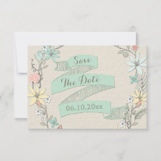Reserve A Data Banner Floral De Bandeja Do chá de fraldas Salvar 