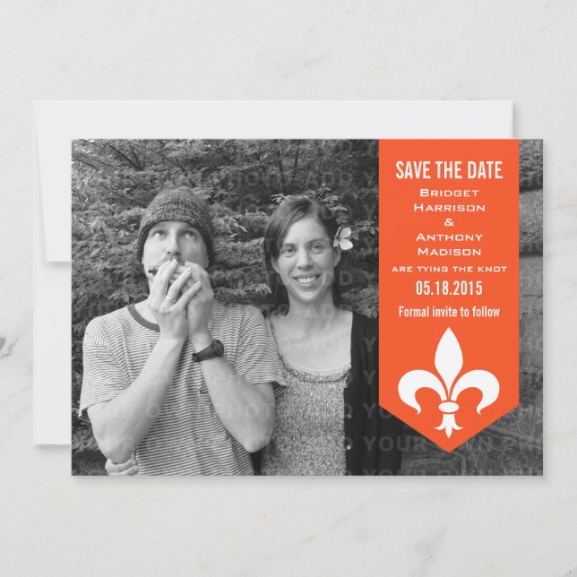 Reserve A Data Banner Flourish Chic Laranja Salvar a Data Convida (Frente)