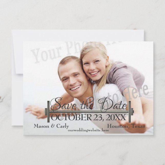 Reserve A Data Bar Curl e Pesos Foto para salvar a data (Frente)