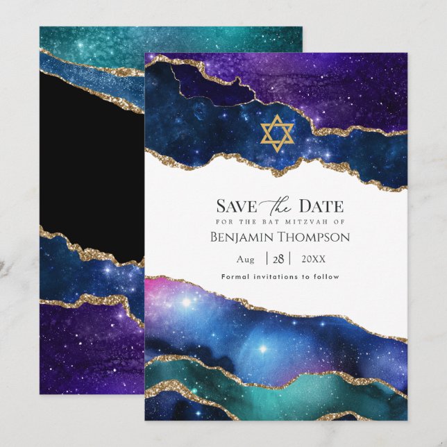 Reserve A Data Bar Mitzvah de Ágata da Galáxia (Frente/Verso)
