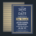 Reserve A Data Bar Mitzvah Moderno Marinho Azul Branco Fragmento<br><div class="desc">Convide a família e os amigos para uma elegante cerimônia de mitzvah bar e comemoração para ele com esta folha de ouro azul, branca e falsa marinho para salvar o convite de data. Todo texto é simples de personalizar, portanto pode incluir qualquer texto sobre o serviço, leitura de Torah e...</div>