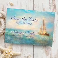 Barco de Vela Mar | Casamento Aquarela Náutica