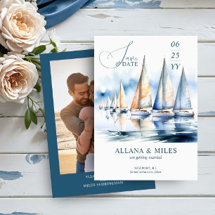 Reserve A Data Barcos à Vela em Aquarela e Casamento Fotográfico