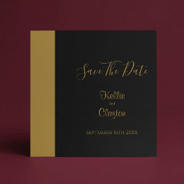 Reserve A Data Barra de Ouro Casamento Minimalista Moderno