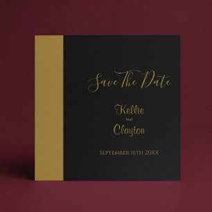Reserve A Data Barra de Ouro Casamento Minimalista Moderno