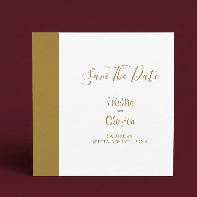 Reserve A Data Barra de Ouro Moderna Marfim Save The Date (Criador carregado)