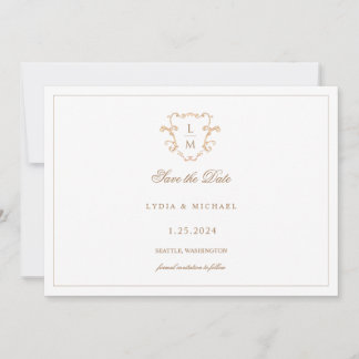 Reserve A Data Barroco Crest | Casamento Monograma