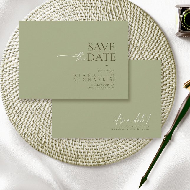 Reserve A Data Basta Casamento Chic Sage Green ID1046 (Criador carregado)
