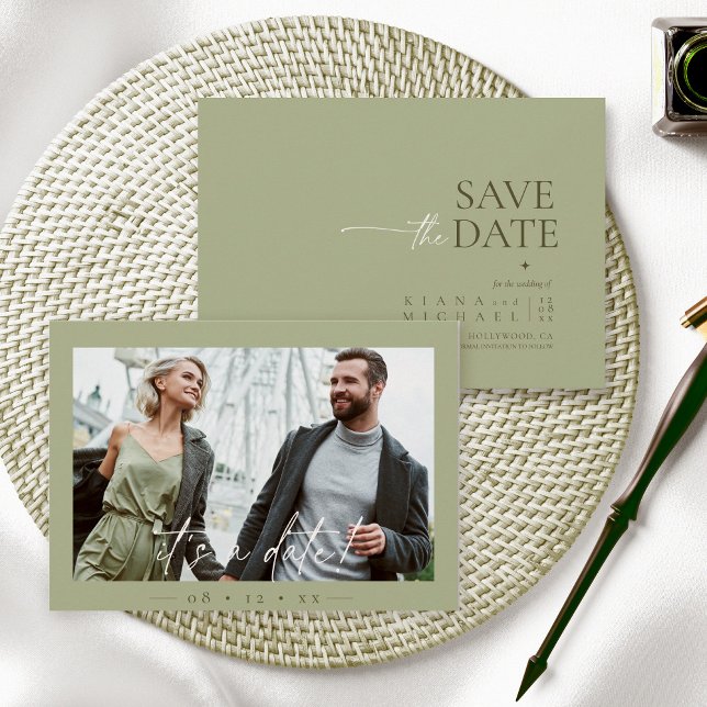 Reserve A Data Basta Foto de Casamento Chic Sage Green ID1046 (Criador carregado)
