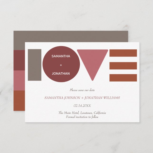 Reserve A Data Bauhaus Love Striped Wedds (Frente/Verso)