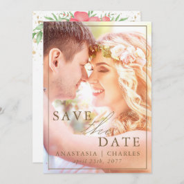 Reserve A Data Beachy Boho Pink & Ivory Greenery Foto Floral
