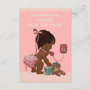 Reserve A Data Bebê Étnico No Chá de fraldas Telefônico Salvar A 