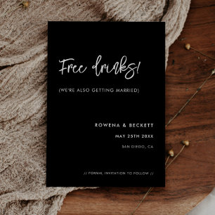 Reserve A Data Bebidas grátis, engraçadas, pretas e contemporânea