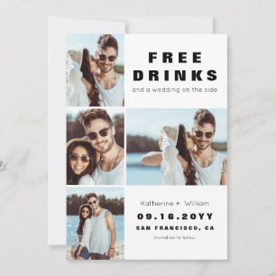 Reserve A Data Bebidas Grátis Engraçado 4 Foto Casamento