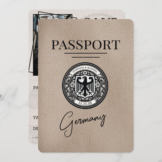 Reserve A Data Beige Germany Passaporte, Exceto Data (Frente/Verso)