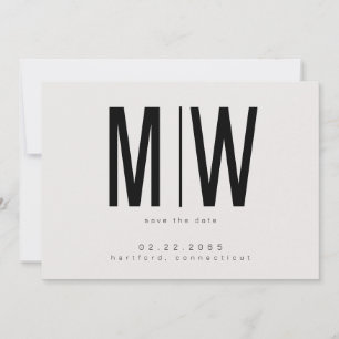 Reserve A Data Beige Lg. Monograma Wedding Date (Salvar data)