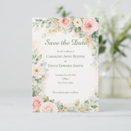 Reserve A Data Belas Rosas Pintadas à Aquarela Salve a Data