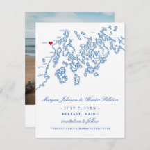 Belfast Maine Photo Save Date - Penobscot Bay