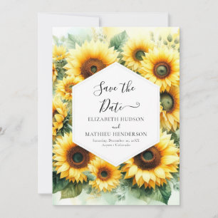 Reserve A Data Belo Casamento de Boho Sunflower