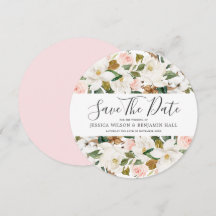Belo Casamento de Flores de Aquarela Rosa e Branco