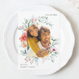 Reserve A Data Belo Casamento De Foto Em Arco Floral Salvar A Dat