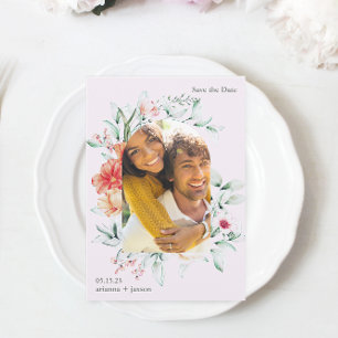 Reserve A Data Belo Casamento de Fotos em Arco Floral de Lavanda