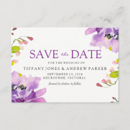 Reserve A Data Belo Casamento Floral Roxo Salve A Data