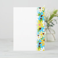 Besouro Vermelho Ladybug Flores Brancas Amarelas