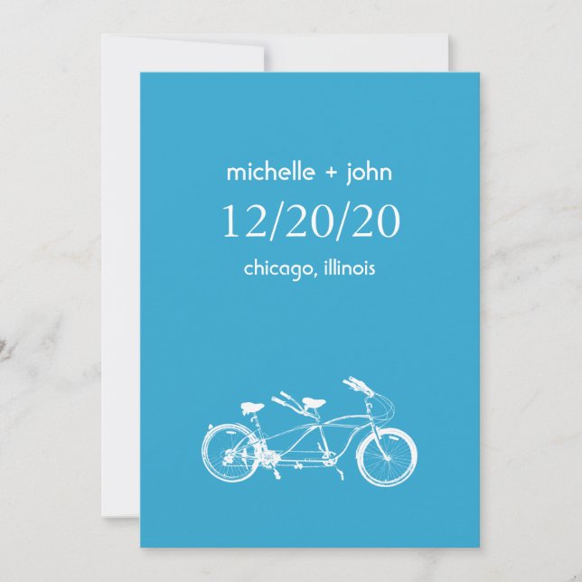 Reserve A Data Bicicleta Criada Para Dois Salvar A Data (Azul) (Frente)