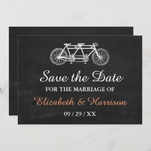 Reserve A Data Bicicleta Tandem No Casamento De Chalkboard Salvar