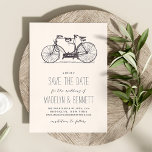 Reserve A Data Bicicleta Vintage Tandem Salve a placa de data<br><div class="desc">Encantador e doce numa paleta de cores sépia com ilustrações de estilo vintage, a nossa bicicleta Built for Two tandem, exceto o cartão de data é perfeito para os entusiastas de bicicletas ou casais modernos com estilo casual e peculiar. Personalize com seus detalhes de casamento em sepia escura fora do...</div>