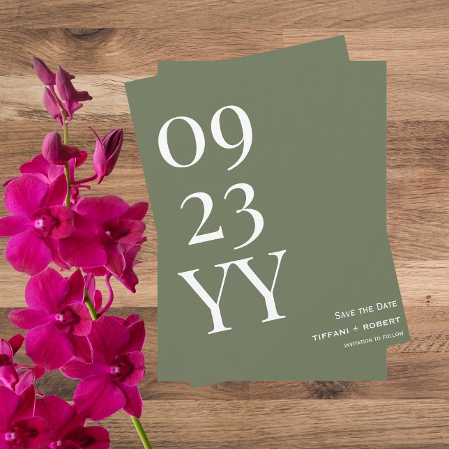 Reserve A Data Big Bold Date Sage Green (Criador carregado)