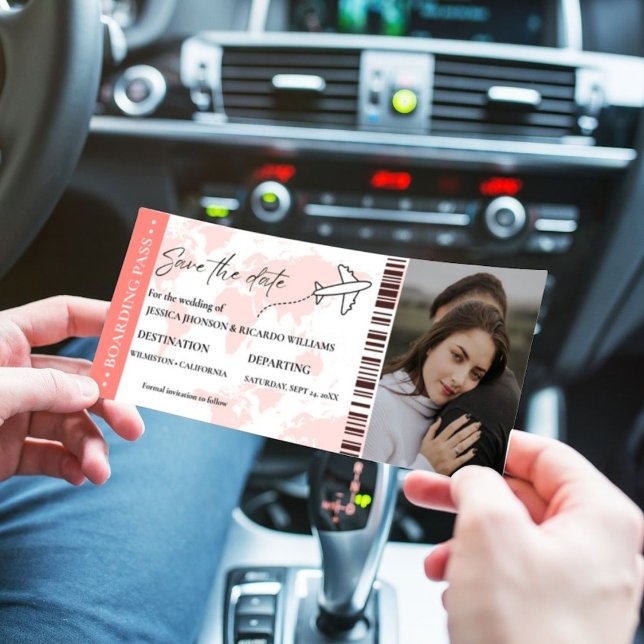 Reserve A Data Bilhete de embarque monograma save the date (Criador carregado)