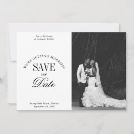 Reserve A Data Black and White Elegant Save the Date Card