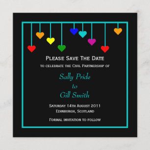 Reserve A Data Black Civil Partnership Heart Save The Date