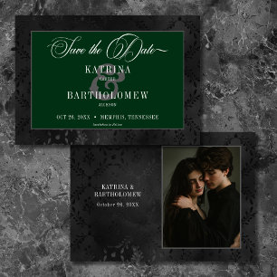 Reserve A Data Black Floral Negro Escuro Satin Damask Foto Verde