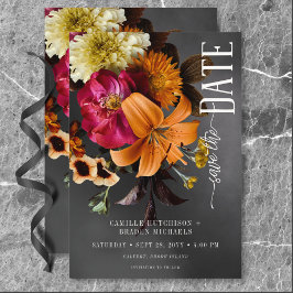 Reserve A Data Black Moody Gothic Orange Lily Casamento