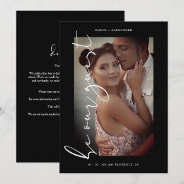 Reserve A Data Black Trendy Photo Be Our Guest Minimalist Wedding