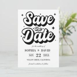 Reserve A Data Black & White Minimalist Modern Wedding