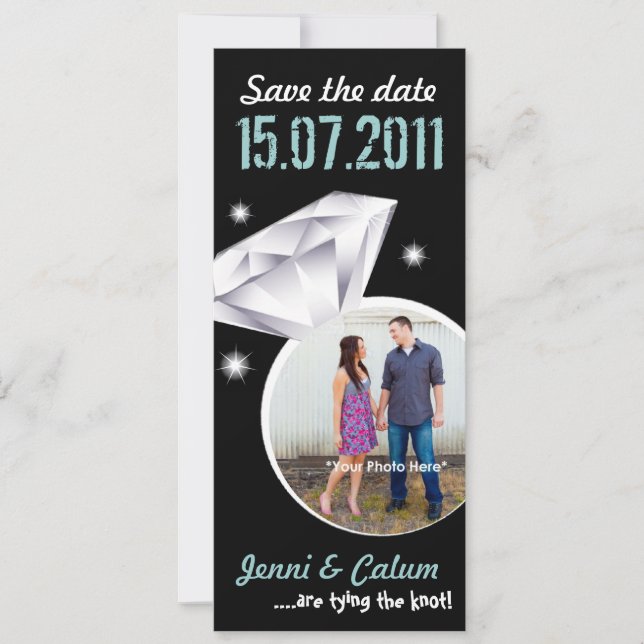 Reserve A Data Bling Ring Your Photo Weding the Date - green (Frente)
