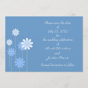 Reserve A Data Blue Daisy Formal Salve o Cartão-Postal