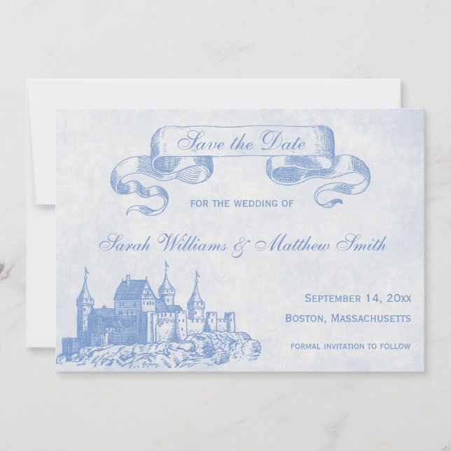 Reserve A Data Blue Fairytale Weding Date (Casamento de Fairytale (Frente)