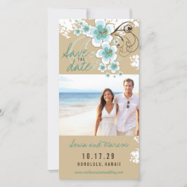 Reserve A Data Blue Hibiscus Foto Tropical Casamento Salva A Data