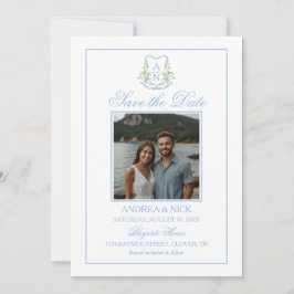 Reserve A Data Blue Hydrangea Crest Monogram QR Code