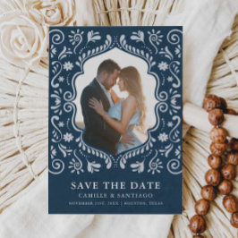 Reserve A Data Blue Mexicano Themed Photo Save the Date