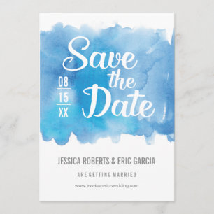 Reserve A Data Blue Watercolor Guardar a Data