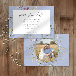 Reserve A Data Blue Wildflower Garden Elegant Photo Wedding